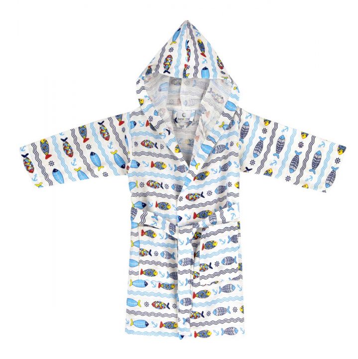 Marine muslin bathrobe by Motto Baby