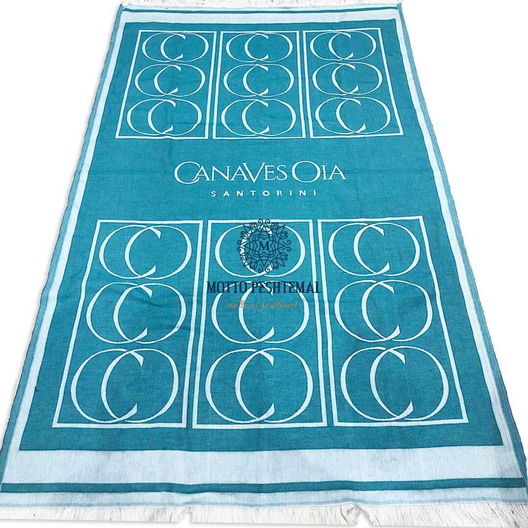 Santorini jacquard Turkish beach towel