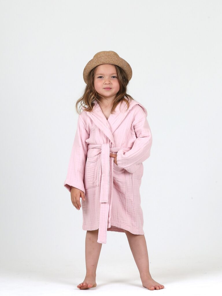 child-bathrobe-multi-muslin-crinkle-4-layer-fabric-pink-kids-poncho-baby-bibs-hoodie-turkish-linen-bath-towel