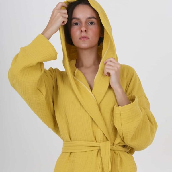 crinkle-multi-muslin-4-layer-bathrobe-mustard-yellow-manufacturer-wholesaler-linen-turkish-bath